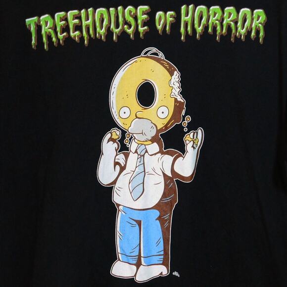 The Simpsons Treehouse Of Horror Donut Homer Graphic T Shirt Size XL Black - Picture 4 of 4